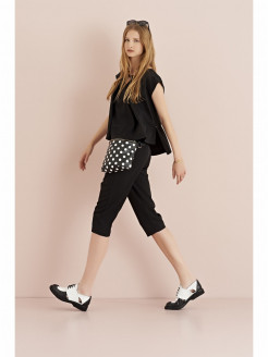 Knee-length Pants in Shiny Crepe