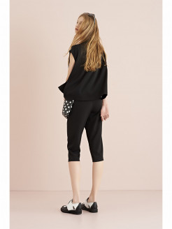 Knee-length Pants in Shiny Crepe