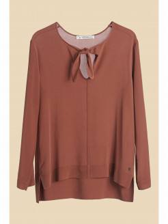 Crepe de Chine Blouse with Bow