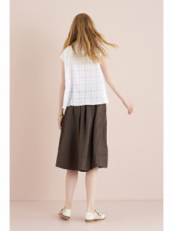 Pleated Skirt in Pure Linen