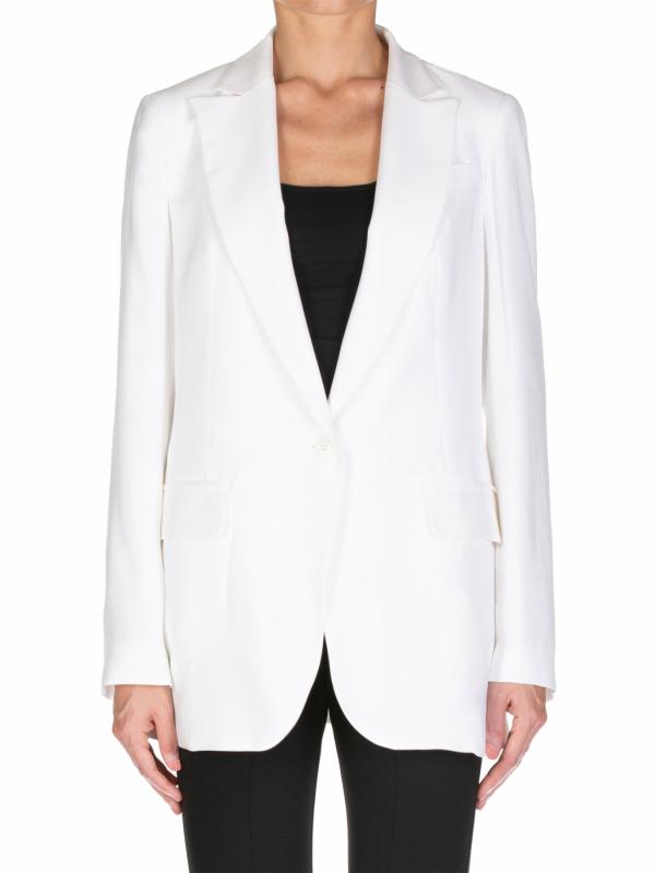 White blazer, oversize style with maxi neckline