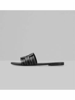 TIA Black Cow Leather Sandals