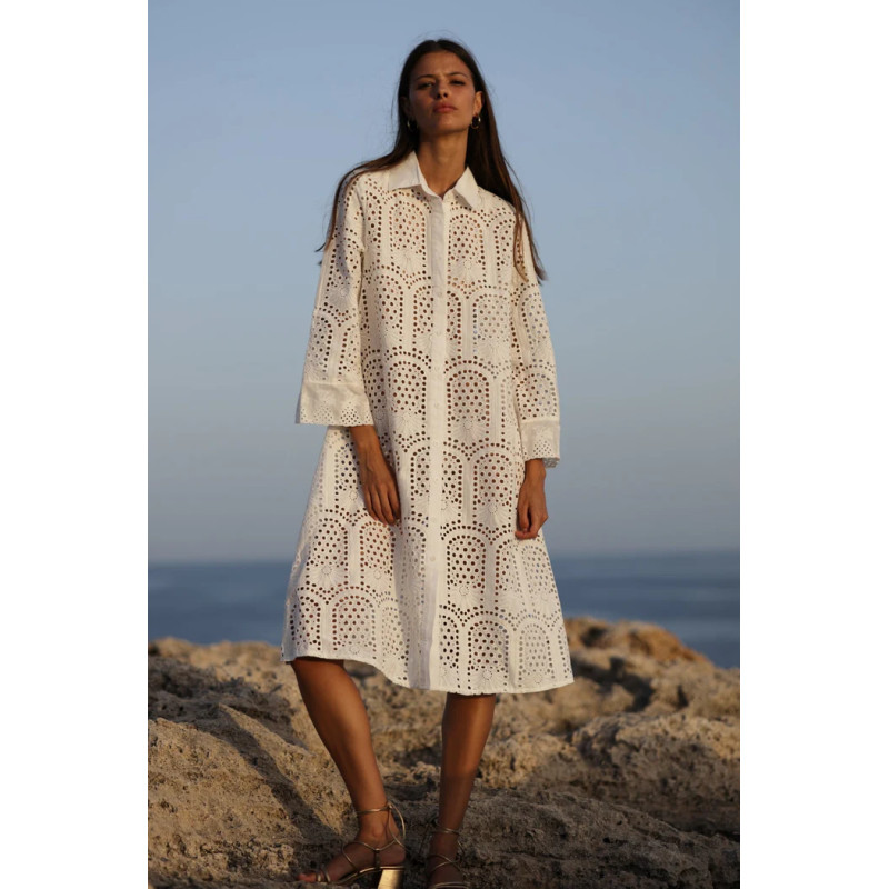 Vestido camisero Miami bordado